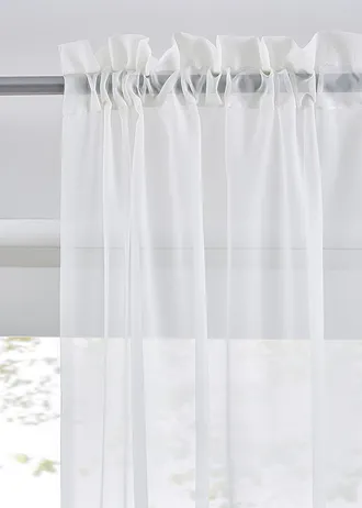 Gordijn van lichte voile met tunnelband (2 stuks) • crème • bonprix online shop
