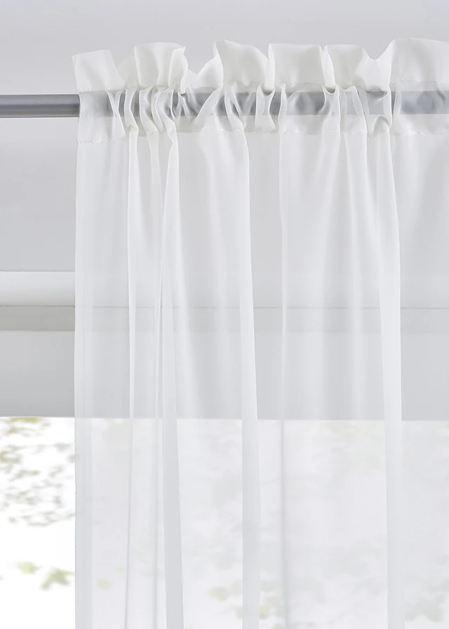 Lot de 2 voilages en tissu léger avec coulisse passe-tringle • crème • product-page.page-title-suffix