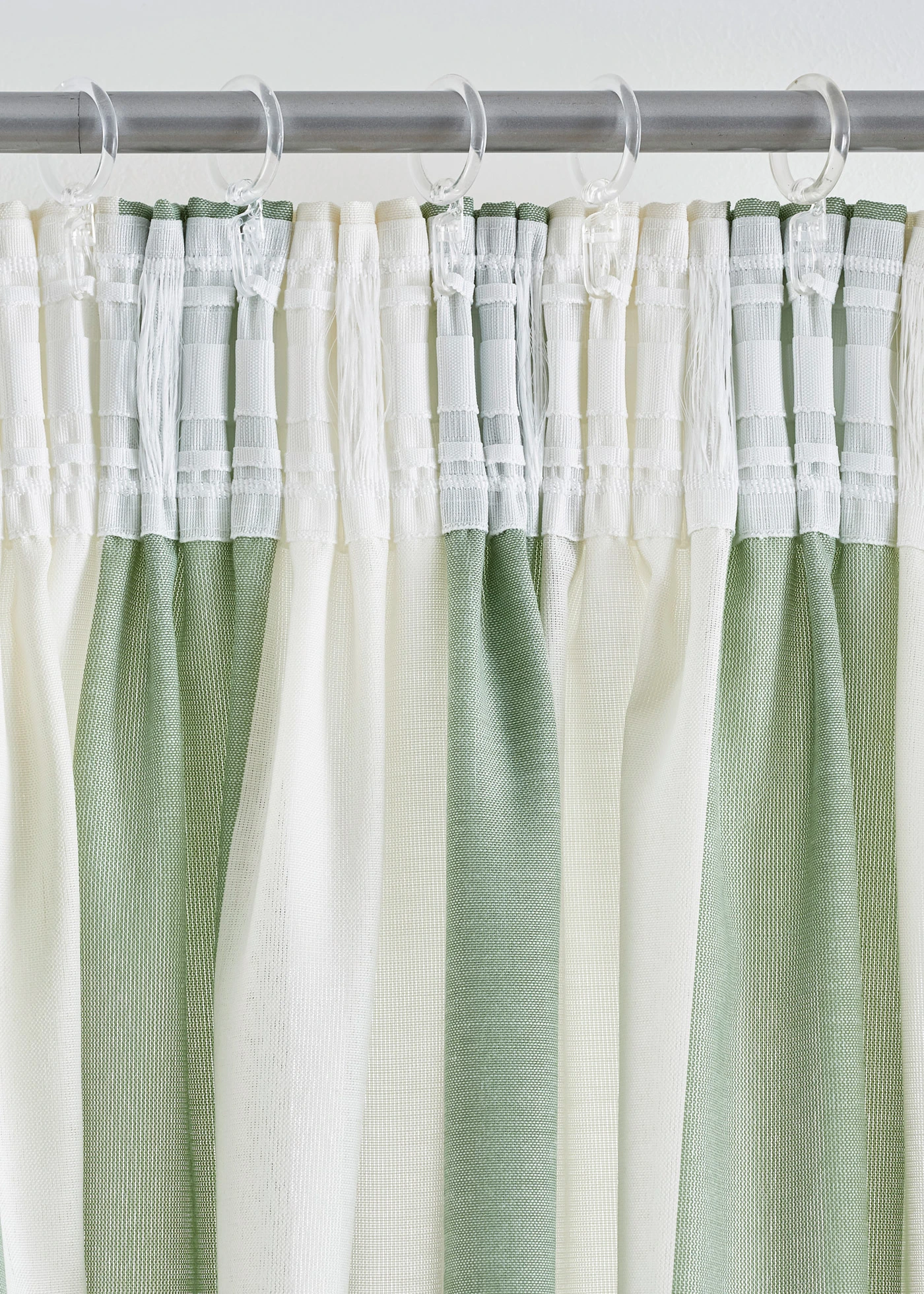 Gestreept gordijn met gerecycled polyester, ok verkrijgbaar in extra lang (1 stuk) • soft groen/wit • bonprix online shop