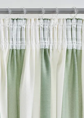 Rideau rayé (1 pce) • vert pâle/blanc rayé verticalement • Boutique bonprix