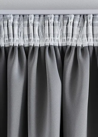 Zatemňovací závěs s lesklým vzorem (1 ks), barva: šedo-stříbrná