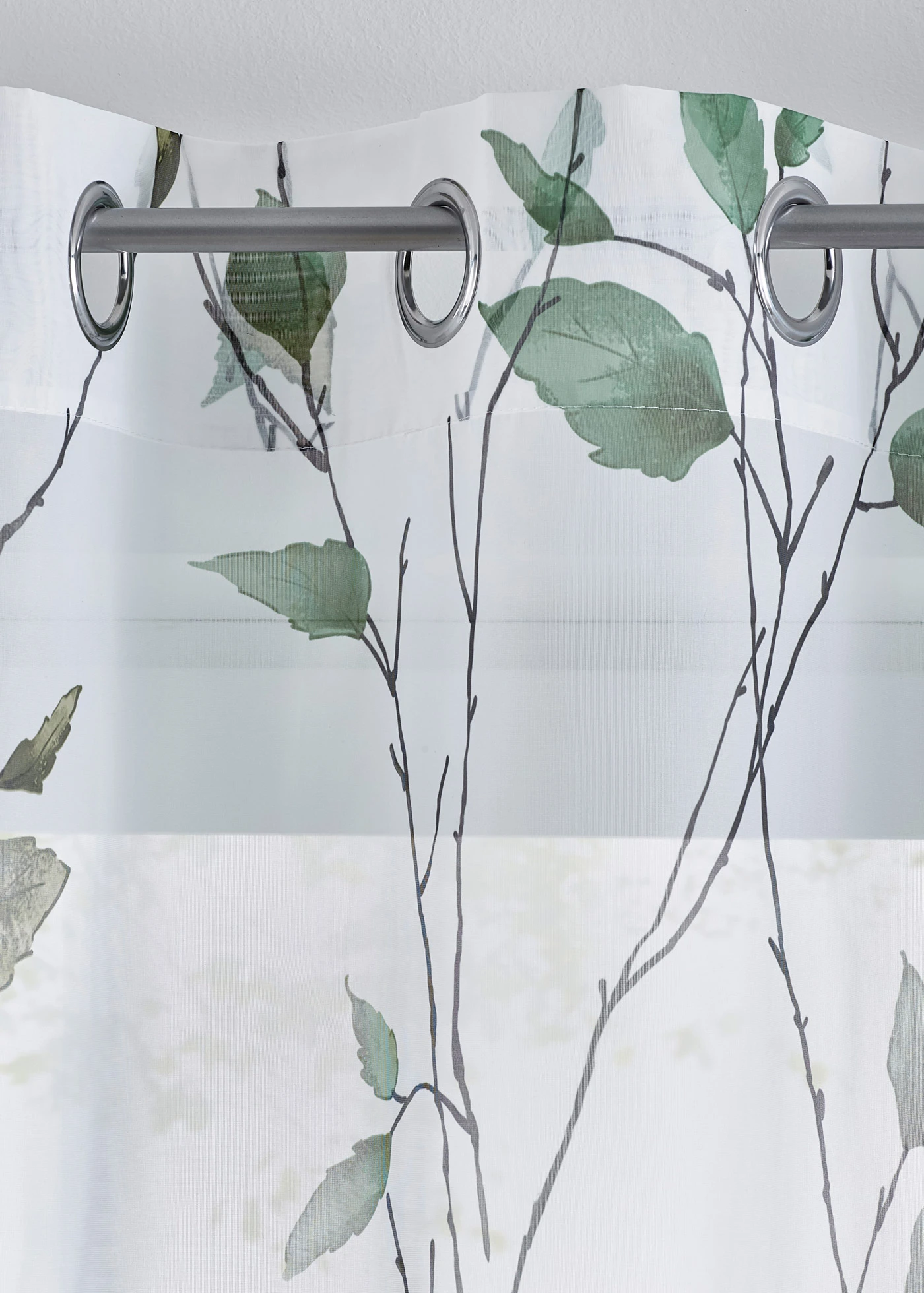 Firana z lekkiego woalu (1 szt.) • jasnozielony/bialy/szary • sklep bonprix