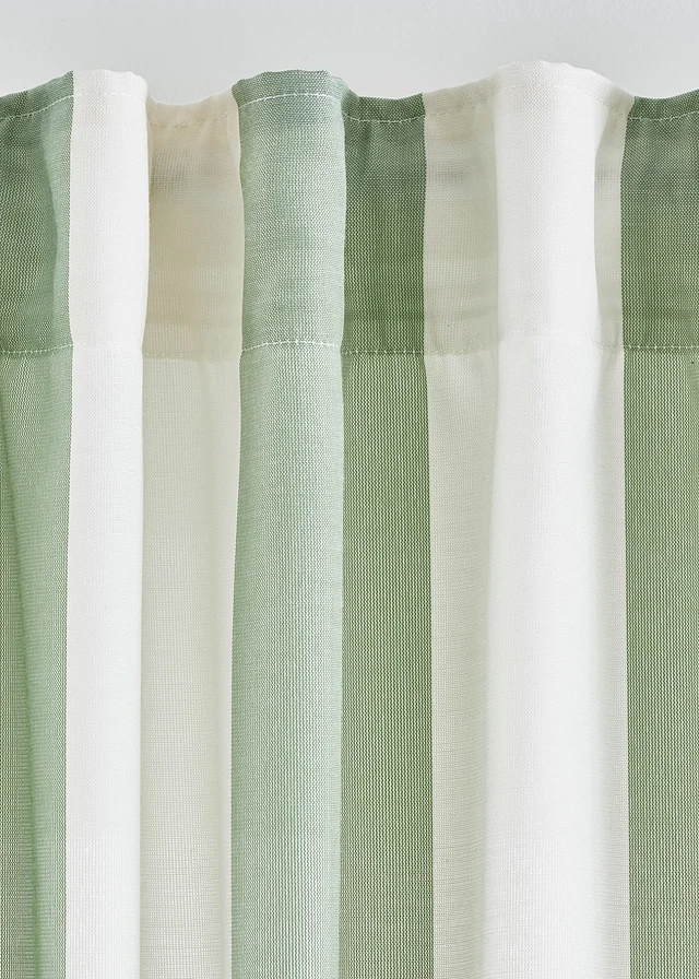 Gestreept gordijn met gerecycled polyester, ook verkrijgbaar in extra lang (1 stuk) • soft groen/wit • product-page.page-title-suffix