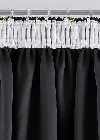 Draperie opacă suprafața lucios (1 buc.) • negru/auriu • magazin bonprix