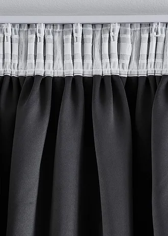 Draperie opacă suprafața lucios (1 buc.) • negru/auriu • magazin bonprix