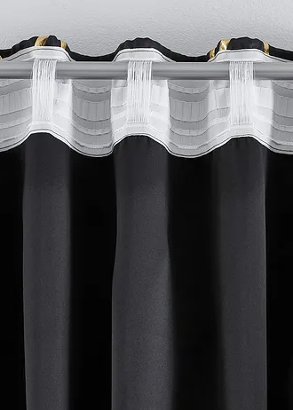 Zastiňující závěs s lesklým potiskem (1 ks v balení) • černo-zlatá • bonprix obchod