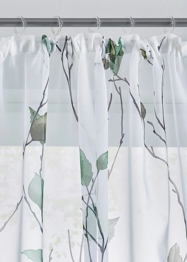 Voilage en tissu léger (1 pce), aussi en extra-long • vert/blanc/gris • product-page.page-title-suffix