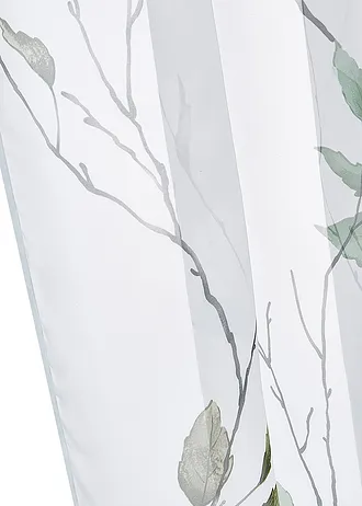 Voilage en tissu léger (1 pce), Couleur: vert/blanc/gris