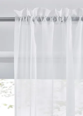 Függöny vékony voile anyagból, vítrázs rúdra (2 db-os csomag) • fehér • bonprix áruház