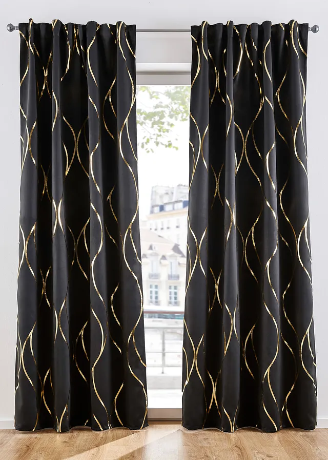 Zatemňujúci záves s lesklou potlačou (1 ks)