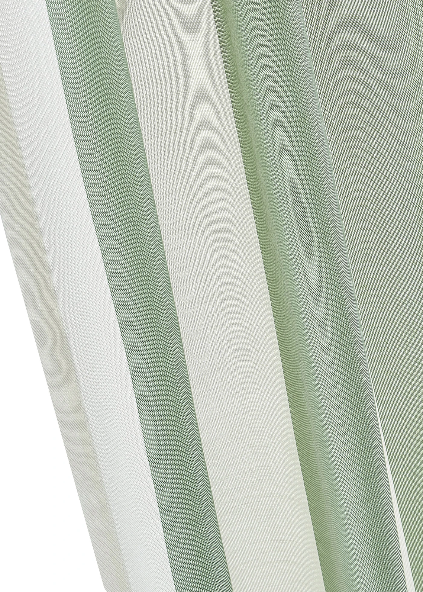 Gestreept gordijn met gerecycled polyester (1 stuk) • wit-lichtgroen • bonprix online shop