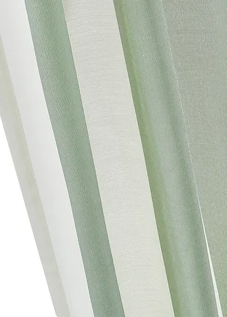Gestreept gordijn met gerecycled polyester (1 stuk) • wit-lichtgroen • bonprix online shop