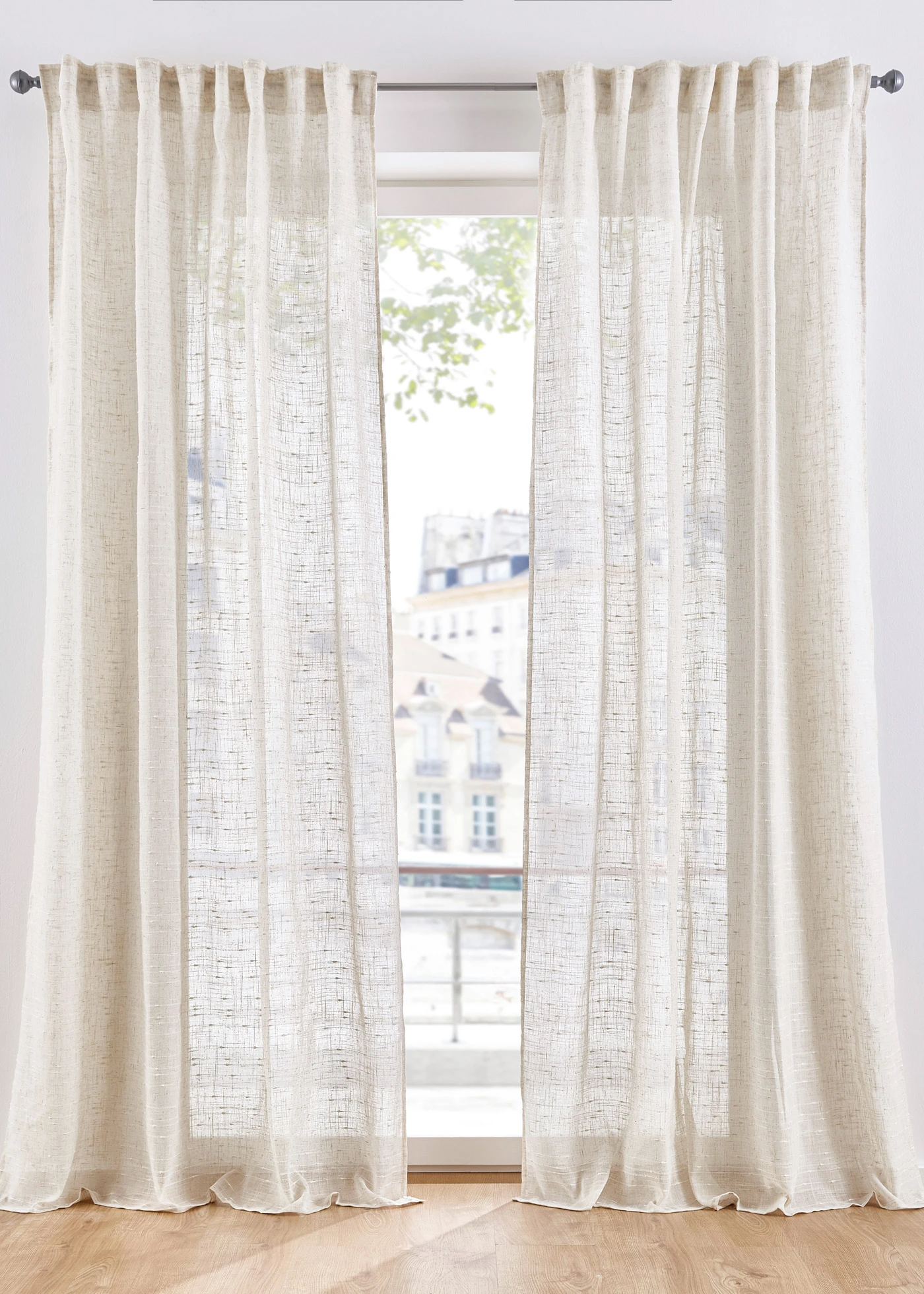 Gordijn met structuur in diverse maten (1 stuk) • ecru • bonprix online shop