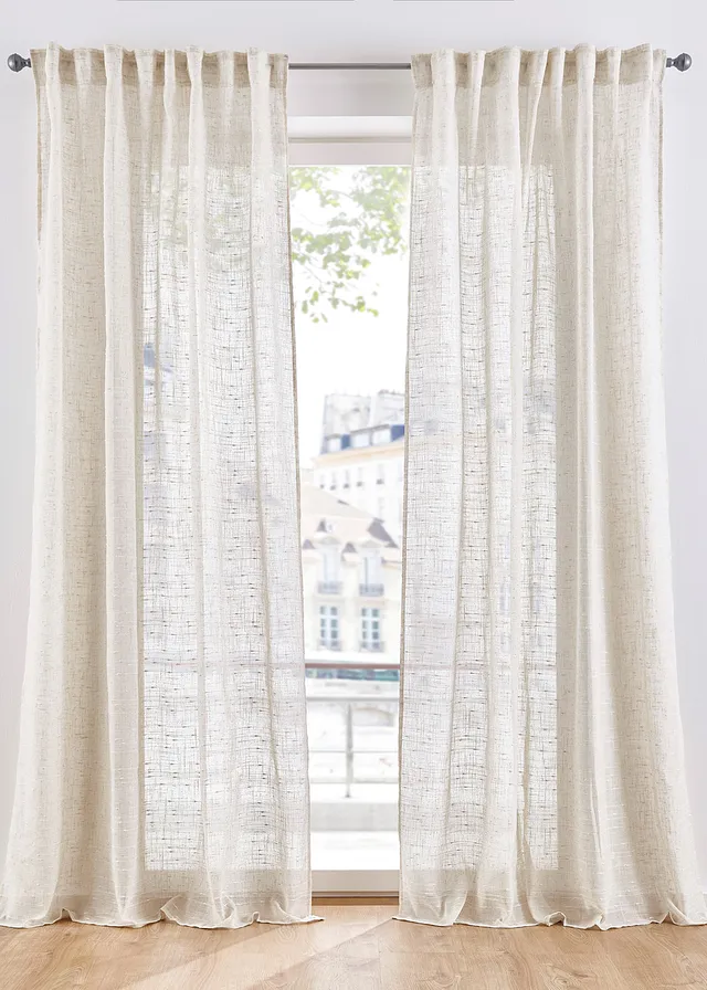 Voilage texturé (1 pce), nombreuses tailles • ecru • Boutique bonprix