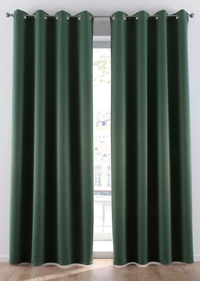 Verduisterend gordijn, verkrijgbaar in verschillende maten (1 stuk), Kleur: olijfgroen