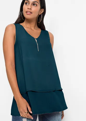 Top met rits • blauwpetrol • bonprix online shop