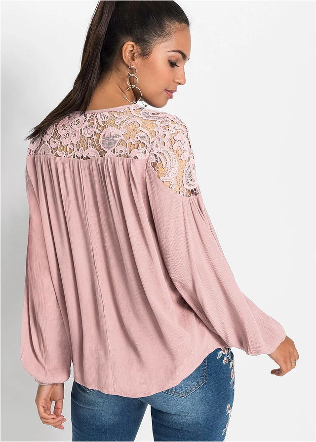 Tunique en viscose fluide, Couleur: bois de rose