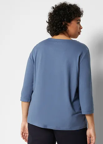 Longsleeve (set van 5), Kleur: eucalyptusgroen+perzik+rookblauw+wit+zwart