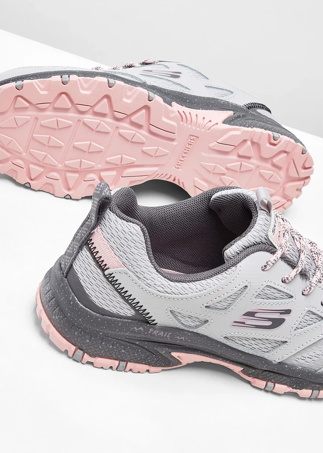 Lage wandelschoenen van Skechers met memory foam, Kleur: grijs-pink