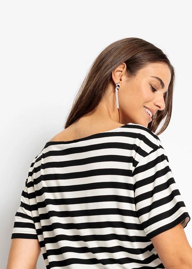 Shirt van zachte viscose • crèmewit-zwart gestreept • product-page.page-title-suffix