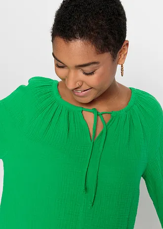Blouse van luchtige mousseline • meigroen • bonprix online shop