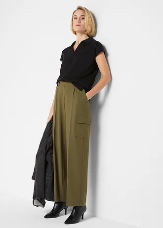 Shirt met een open polokraag • zwart • bonprix online shop