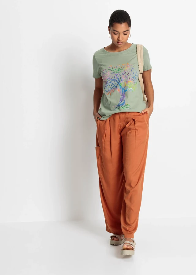 T-shirt coton imprimé • gris vert imprimé • product-page.page-title-suffix