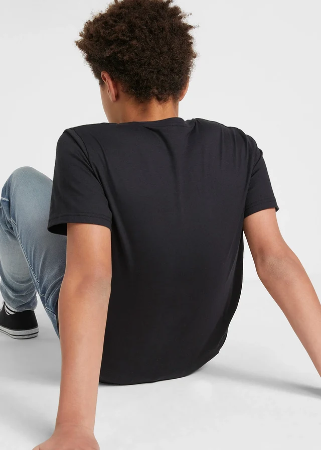 Jongens T-shirt van biologisch katoen, Kleur: zwart