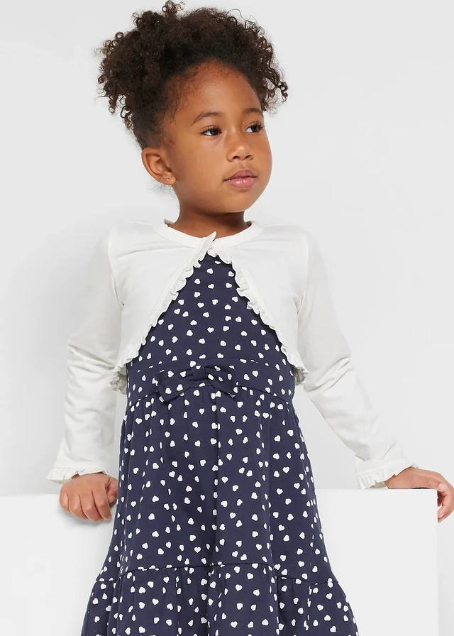 Bolero tricot pentru fete, culoare: alb ivory