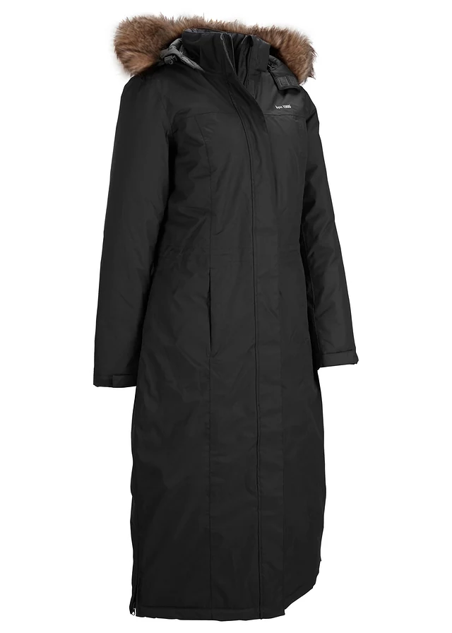 Lange outdoor jas met imitatiebont, waterdicht