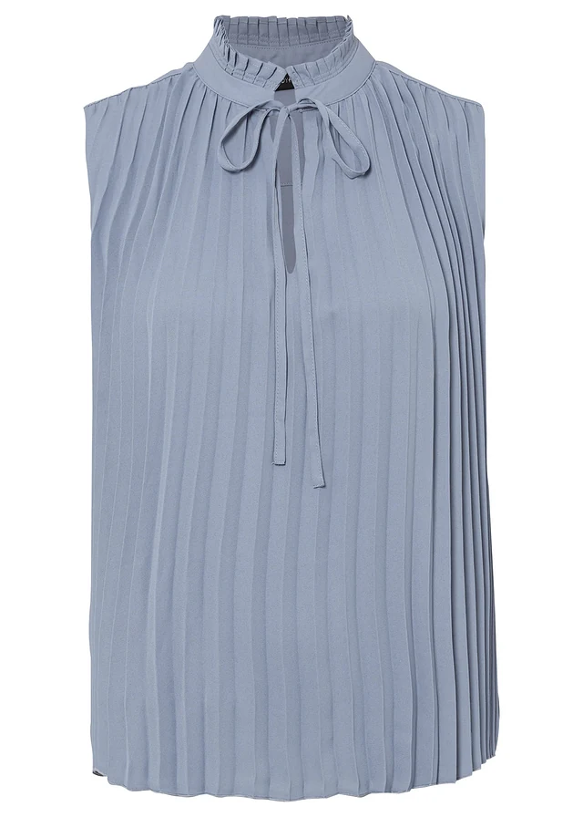Blouse plissée sans manches