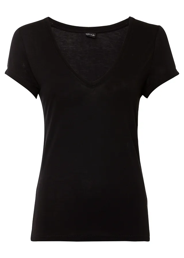 Tričko z měkké viskózy • černá • bonprix obchod