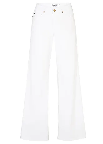 Jeansy ze stretchem wide leg, mid waist