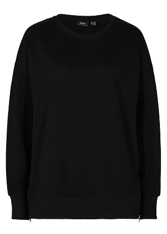 Mikina z bavlněné směsi • černá • bonprix obchod