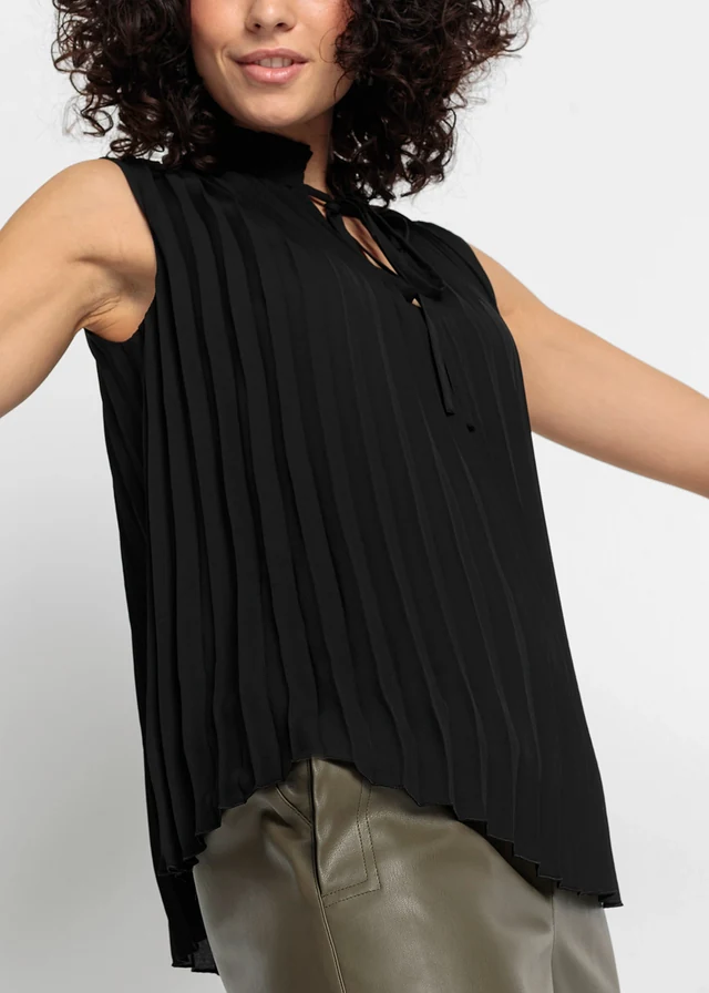 Plissé blousetop • zwart • product-page.page-title-suffix