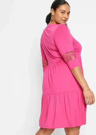 Rochie-tunică din viscoză moale, culoare: roz pinklady