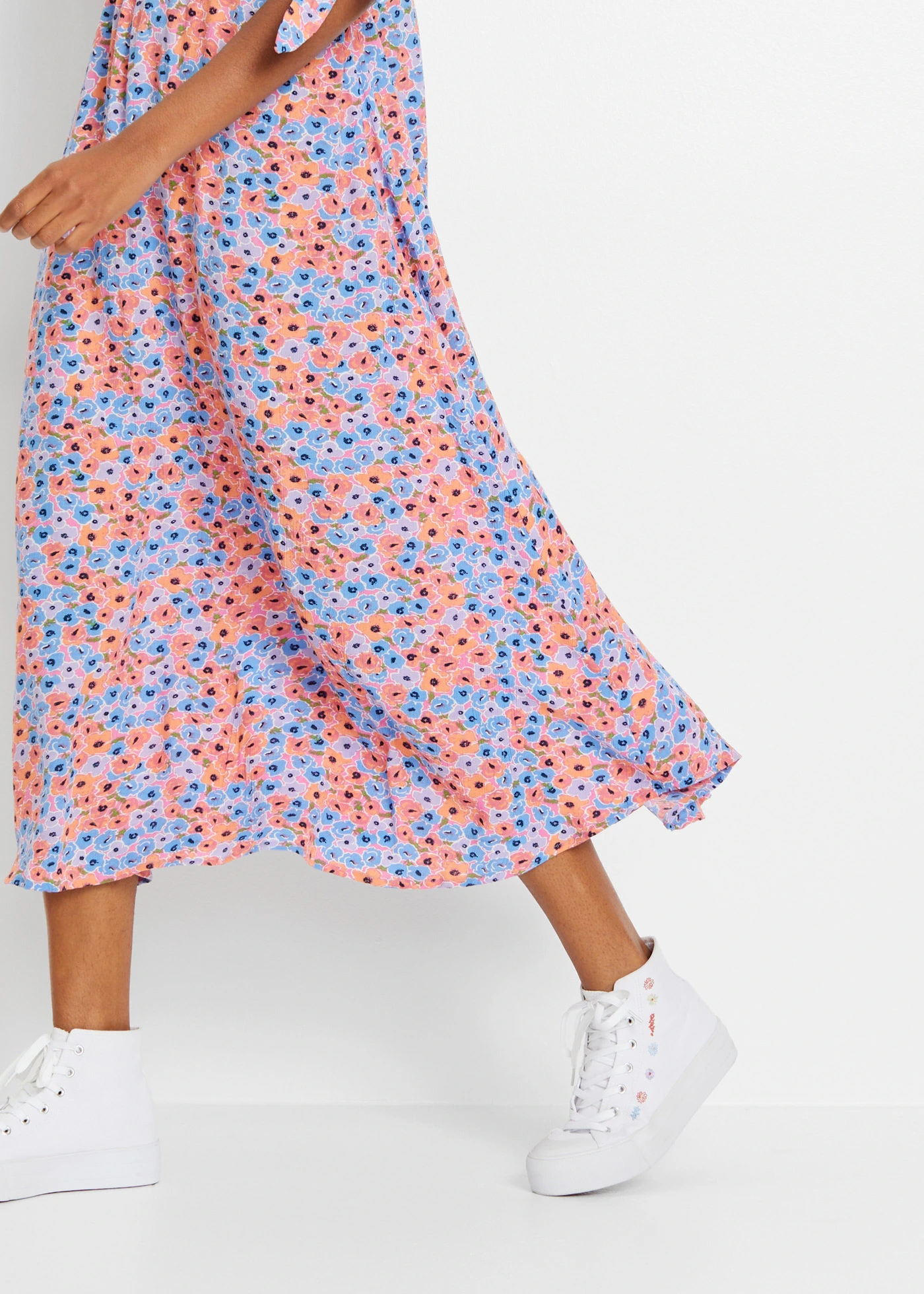 Midi jurk • lichtviolet-soft oranje gebloemd • bonprix online shop