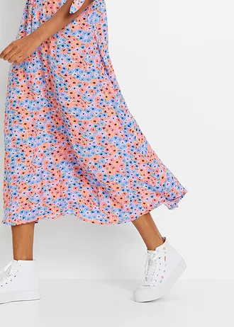 Rochie midi • violet deschis/oranj soft înflorat • magazin bonprix