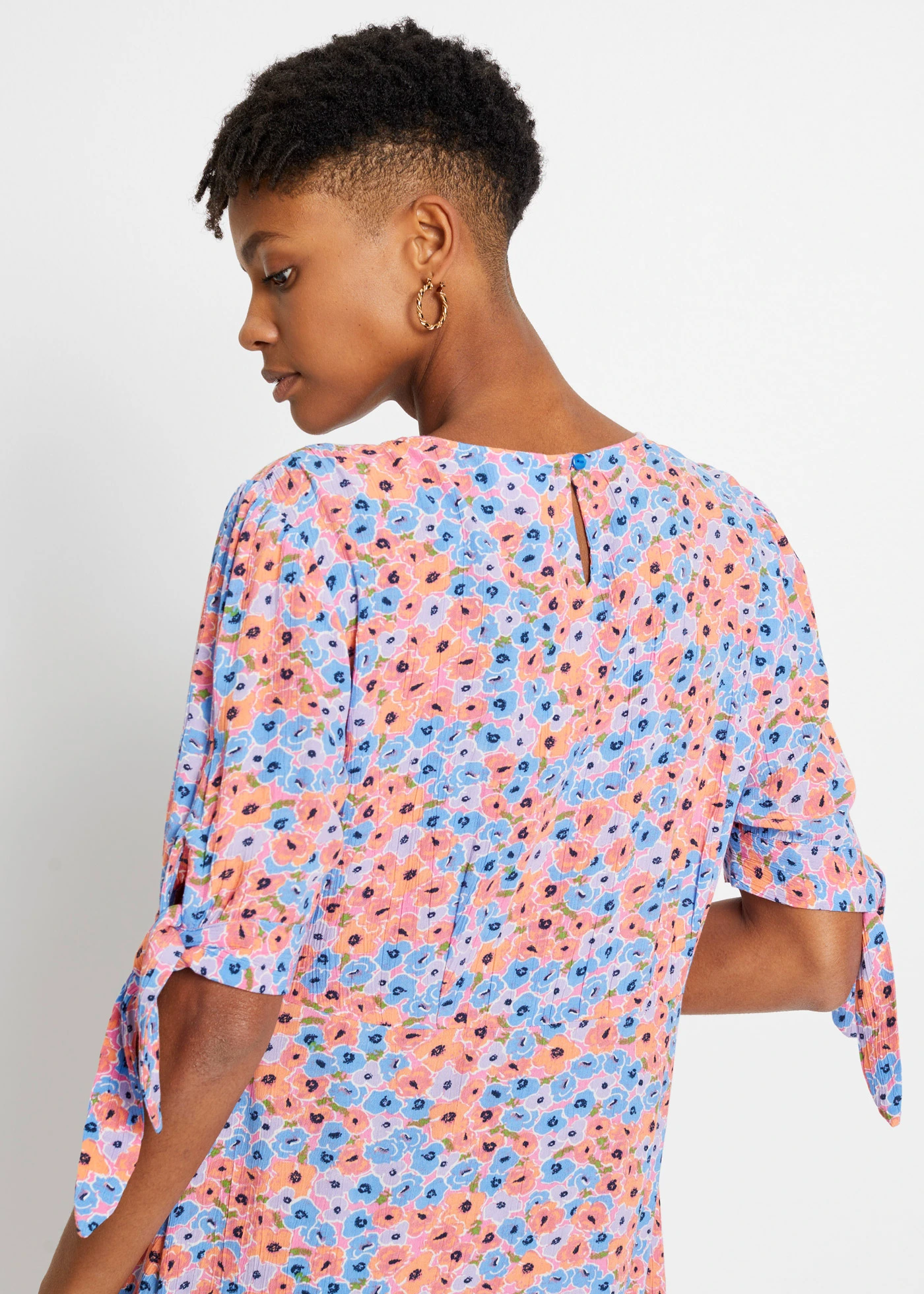 Midi jurk • lichtviolet-soft oranje gebloemd • bonprix online shop