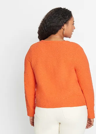 Bouclé vest, Kleur: mango