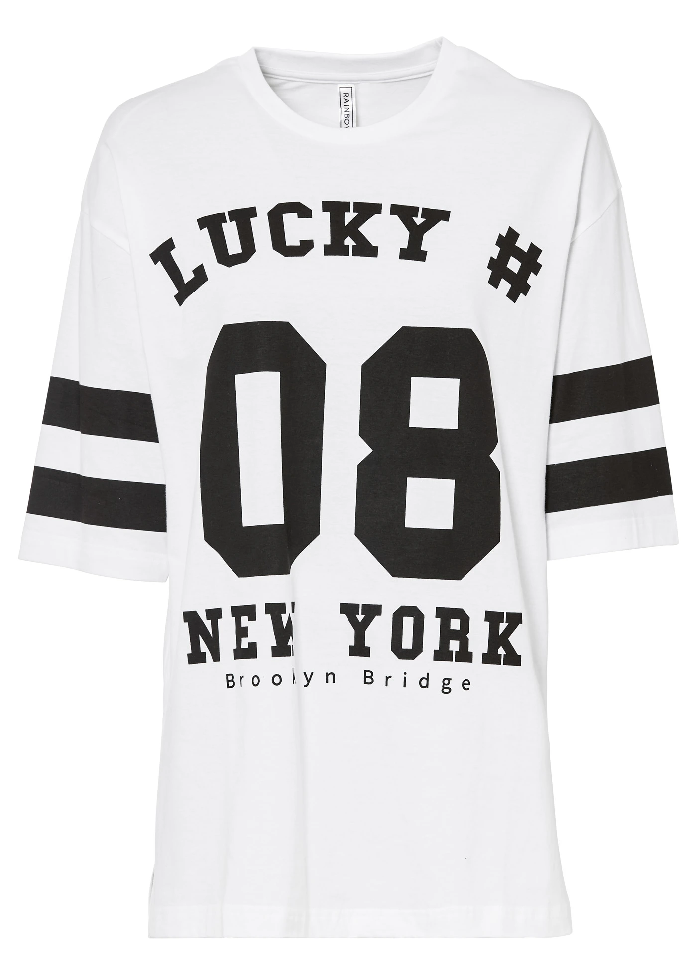 Bő póló tiszta bio-pamutból • fehér/fekete mintás • bonprix áruház