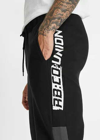 Pantaloni sport poliester reciclat • negru/gri închis • magazin bonprix