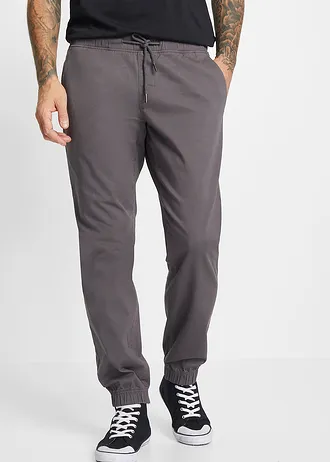 Spodnie chino z gumką w talii, ze stretchem, Relaxed Fit Straight • szary łupkowy • sklep bonprix