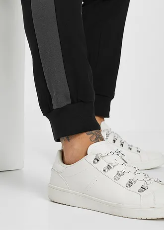 Pantalon de jogging avec polyester recyclé • noir + gris ardoise • Boutique bonprix