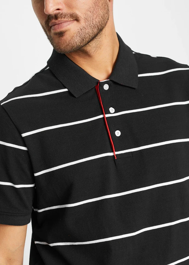 Poloshirt van puur katoen (set van 2) • zwart+wit gestreept • product-page.page-title-suffix