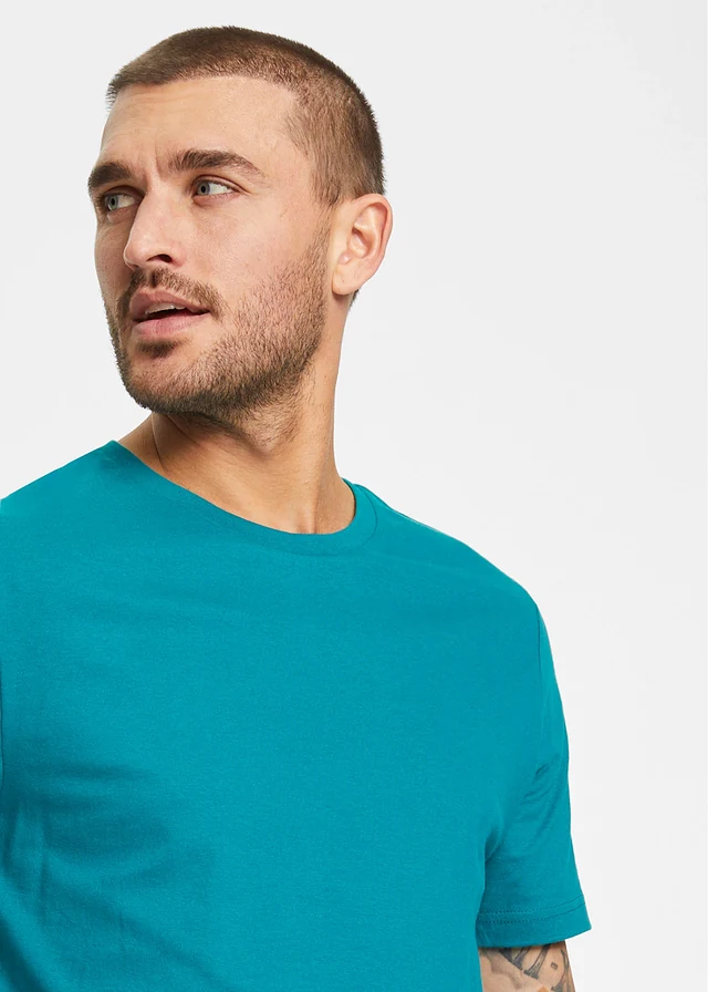 T-shirt z czystej bawełny (2 szt.) • kobaltowy turkusowy + granatowy • sklep bonprix