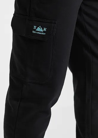 Joggingbroek met cargozakken, regular fit • zwart • bonprix online shop