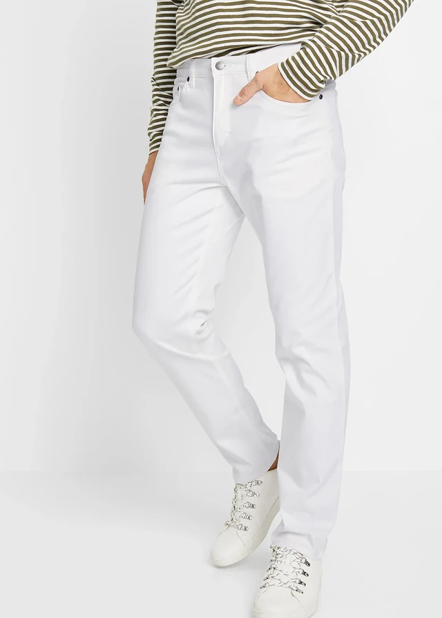 Classic Fit sztreccsfarmer, Tapered • fehér • bonprix áruház