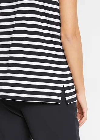 T-shirt 100% coton • noir/blanc rayé • Boutique bonprix