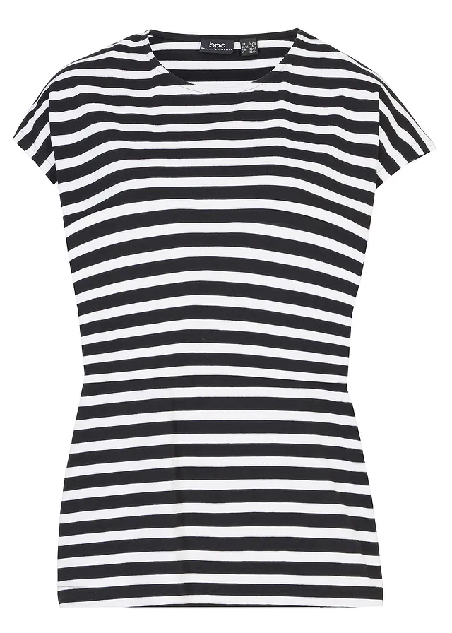 T-shirt 100% coton • noir/blanc rayé • Boutique bonprix